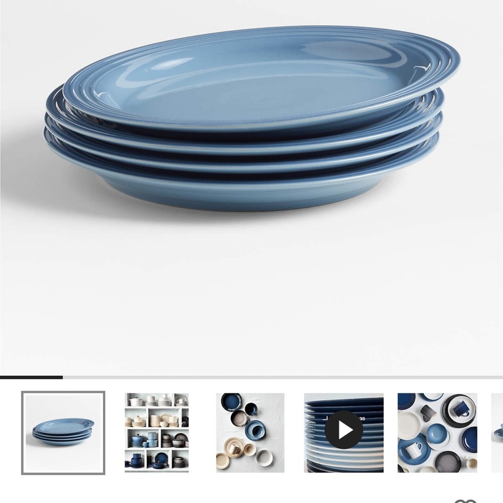 Set of 4 Second choix le creuset Chambray Dinner Plates